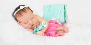 Newborn session with props