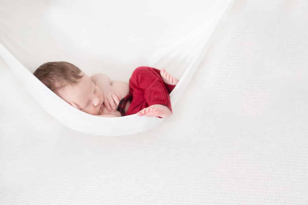 sleepy baby in hammock