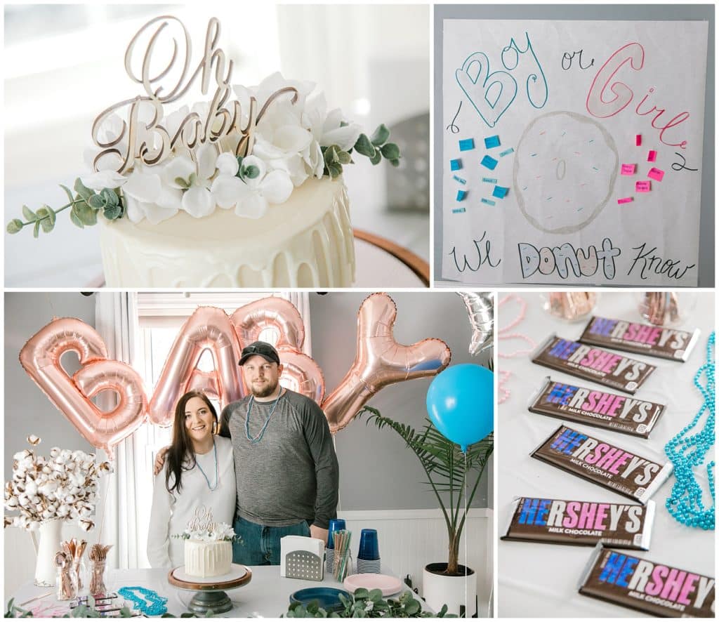 gender reveal with family and friends 