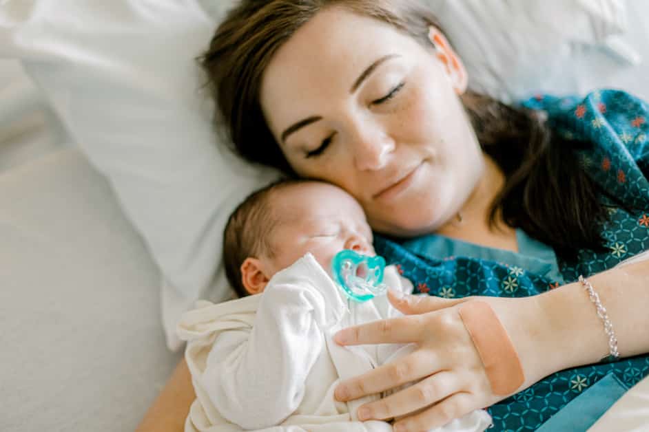 mother and her new baby in the hospital 