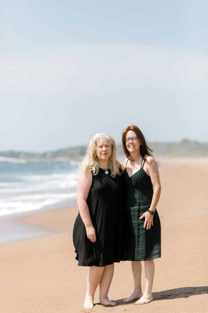 sisters at the beach, reid state park 